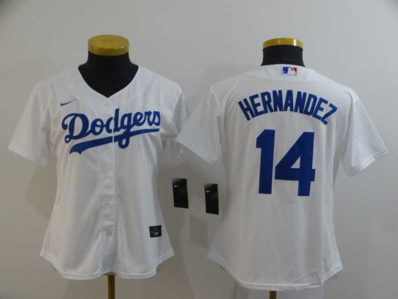 Women Dodgers 14 Enrique Hernandez White 2020 Nike Cool Base Jersey,We sell and wholesale Women Dodgers 14 Enrique Hernandez White 2020 Nike Cool Base Jersey on line form chian!